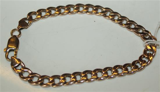 9ct gold flat-link bracelet with trigger clasp